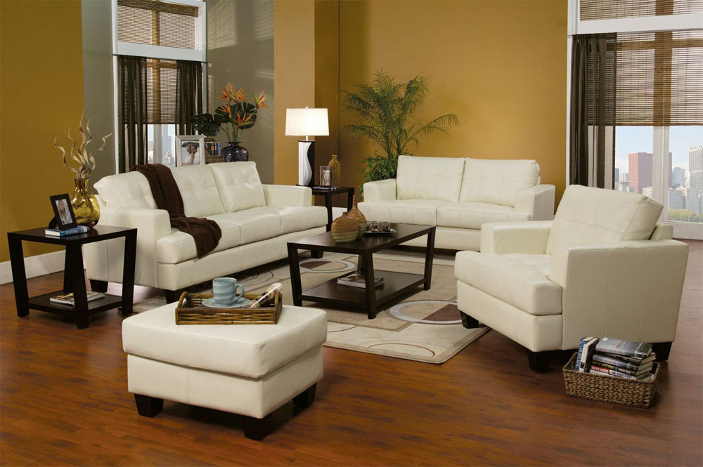 Cream Leather Sofa Set West | Leather Sofas