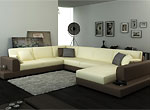 Modern Bonded Leather Sectional VG124