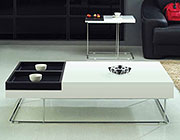 Lacquer coffee table with leather removable tray CR9500