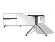 Unique Furniture 400 Collection Zebrano Desk 481 with Right Return Cabinet