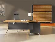 Unique Furniture 400 Collection Zebrano Desk 481 with Right Return Cabinet