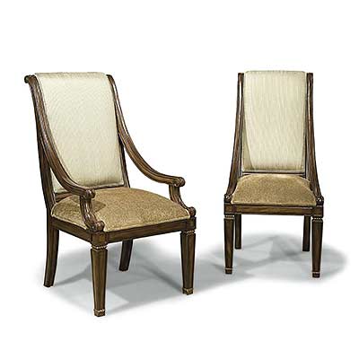 BT 302 Classical Italian Arm Chair in Mahogany Finish