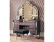 Hollywood Swank Upholstered Vanity and Mirror by AICO