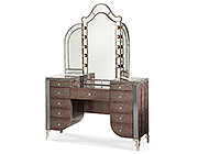 Hollywood Swank Upholstered Vanity and Mirror by AICO