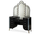 Hollywood Swank Upholstered Vanity and Mirror by AICO