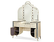 Hollywood Swank Upholstered Vanity and Mirror by AICO