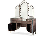 Hollywood Swank Upholstered Vanity and Mirror by AICO