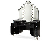 Hollywood Swank Upholstered Vanity and Mirror by AICO