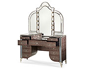 Hollywood Swank Upholstered Vanity and Mirror by AICO