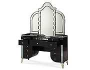 Hollywood Swank Upholstered Vanity and Mirror by AICO