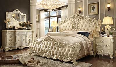 Traditional Tufted Beige Bed HD 85