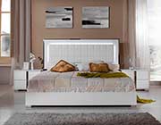 Modern White Glossy Bed Silvio