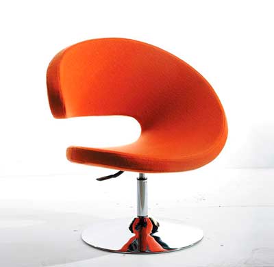 Orange Fabric Lounge Chair VG24o