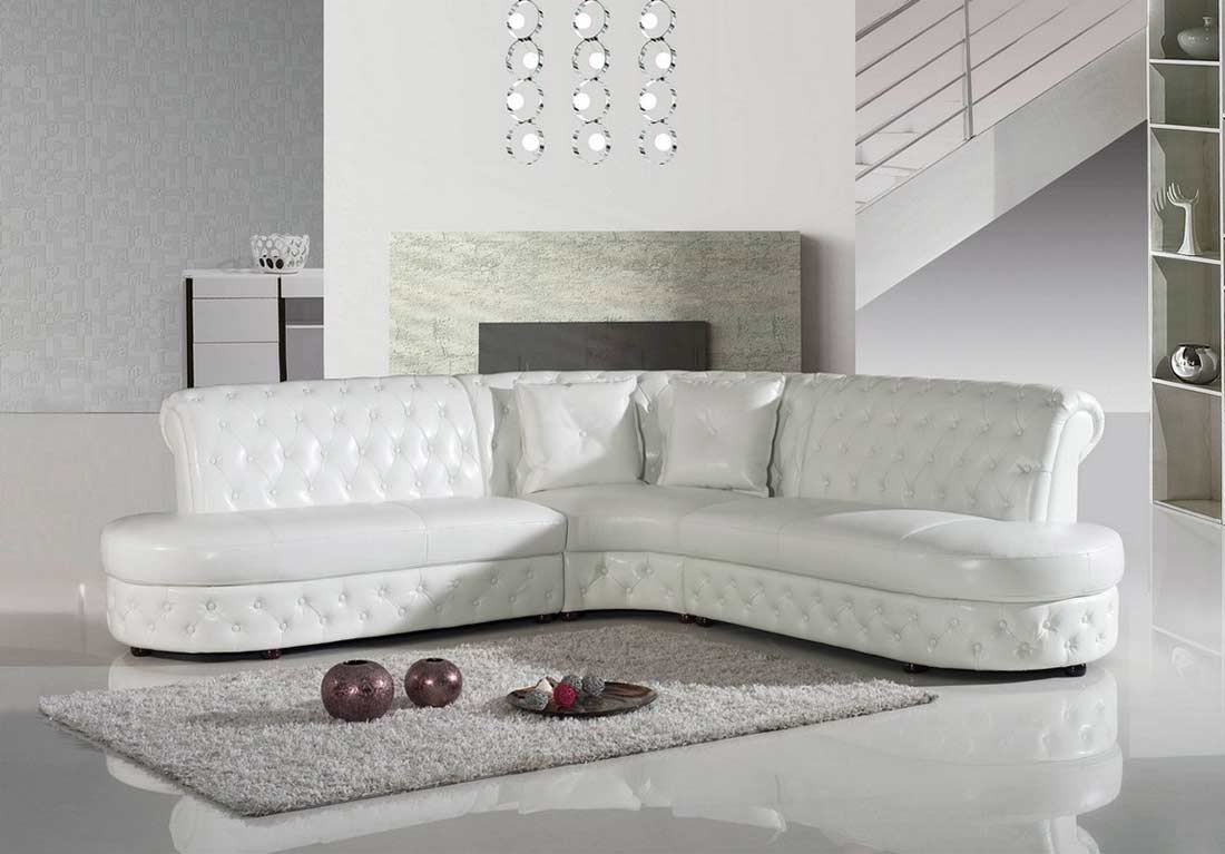 ultra modern white leather sofa