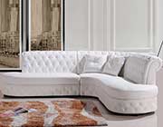 Modern White Leather Sectional Sofa VG818
