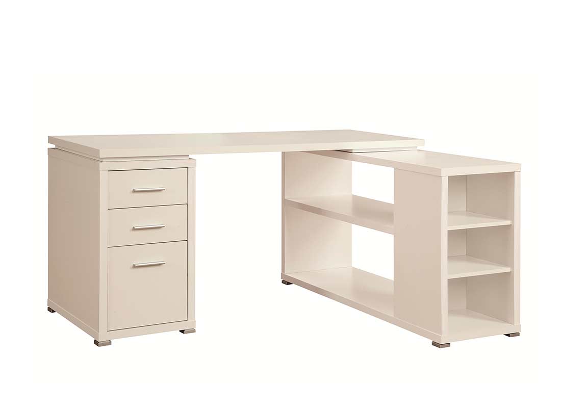 Cappuccino L Shape Desk With Silver Hardware Co 517 Desks