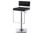 Black Leatherette Adjustable Bar Stool CO 194