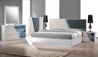 Zebra Gray Bed with White Lacquer BM 017