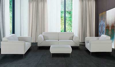 White leather sofa NJ Davina