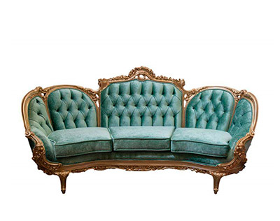 Green Velvet Provincial Sofa 634