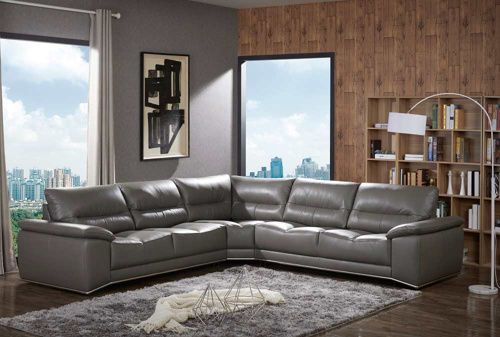 sanremo top grain leather sectional sofa