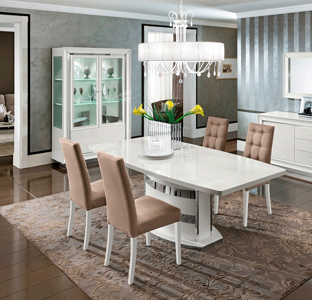 White High Gloss Extendable Dining Table EF Blanca | Modern Dining