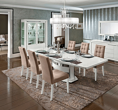 White High Gloss Extendable Dining Table EF Blanca