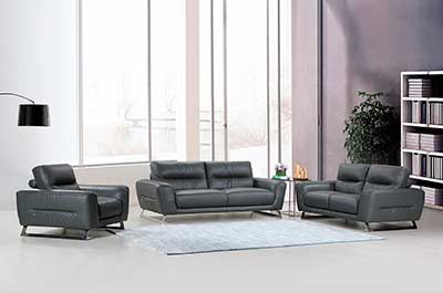 Dark Gray Leather Sofa DI85
