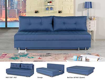 Blue Fabric Sofa Bed Lavana