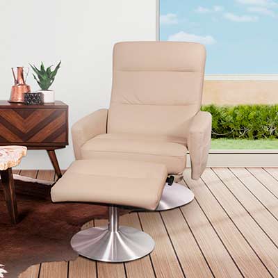 Top Grain Leather Recliner Chair with Ottoman NP 102