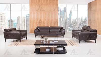 Dark Chocolate Full leather sofa set