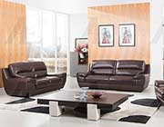 Brown Italian leather sofa set AEK 018