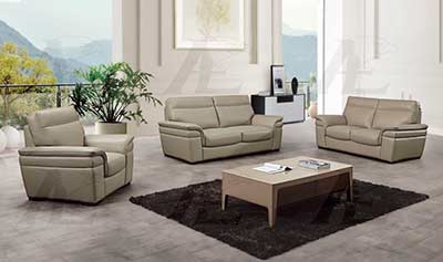 Tan Italian leather sofa set AEK 020