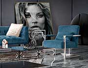 Blue Velvet Accent Chair DS Estudio