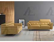 Yellow Italian leather sofa AEK 68