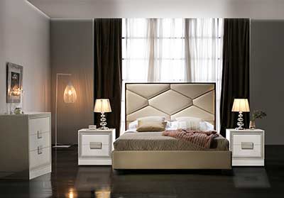 Beige Bed with Storage EF Marina