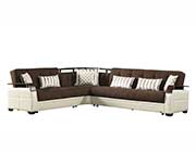Moon Sectional sofa sleeper in Royal Brown