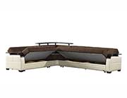 Moon Sectional sofa sleeper in Royal Brown