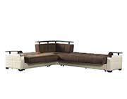 Moon Sectional sofa sleeper in Royal Brown