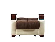 Moon Sectional sofa sleeper in Royal Brown