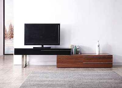 Modern TV Stand in Wanlut and Black NJ 718