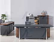 Black Faux Leather Desk AE 35
