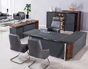 Black Faux Leather Desk AE 35