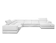 White Bonded Leather Sectional Sofa VG 106
