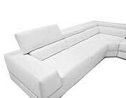 White Bonded Leather Sectional Sofa VG 106