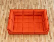 Pumpkin Bonded  Leather Sofa Set SJ652