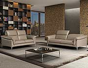 Taupe Leather Sofa NJ Bliss