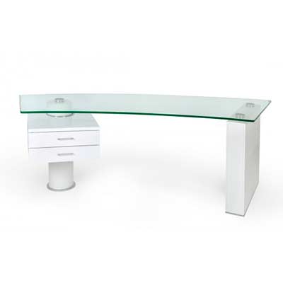 Modern Office Desk in White High Gloss KI 88