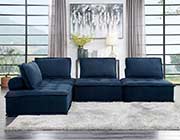 Blue Fabric Modular Sectional Sofa 545