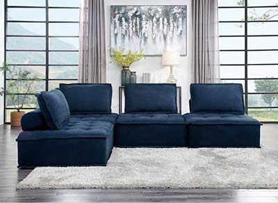 Blue Fabric Modular Sectional Sofa 545